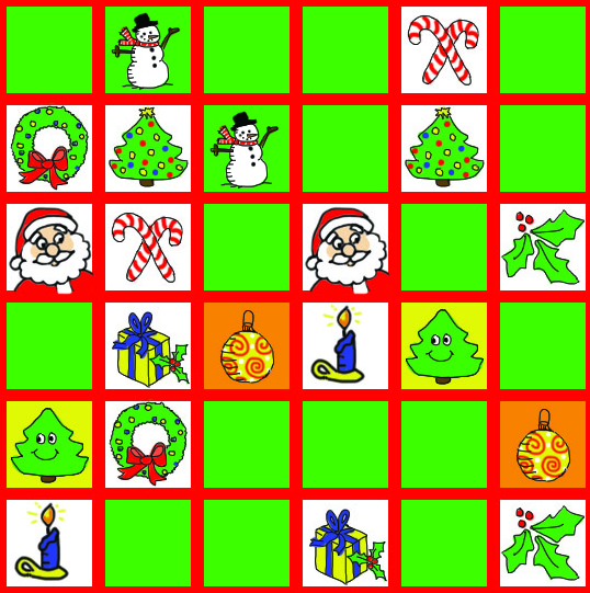 Easy matching game with a Christmas theme