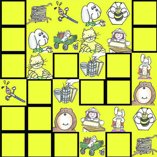 Easy matching game with a Beekeeper theme