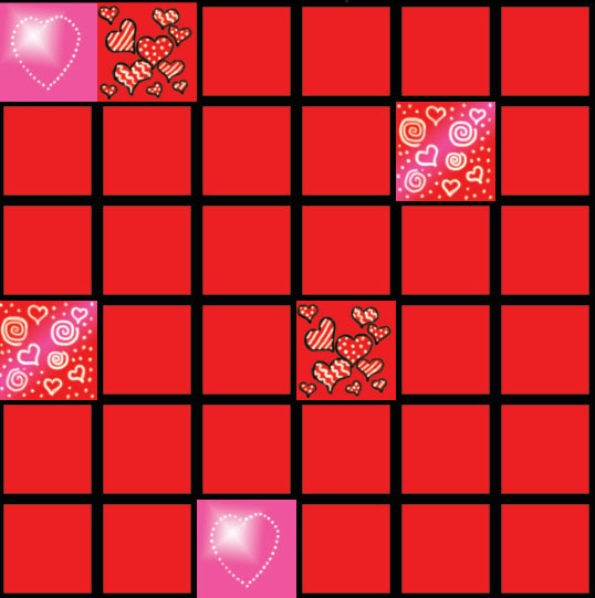 Easy matching game with a Valentine theme